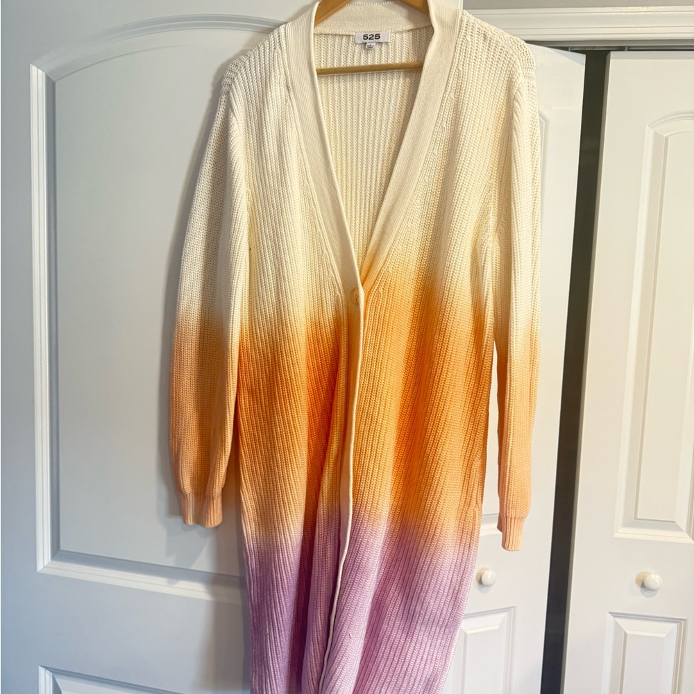 525 America Ombre Cardigan - Cream, Orange, Purple